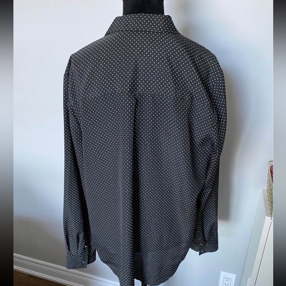 JUICY COUTURE Polka Dot Button up women’s Long sleeve Blouse top size Large - Picture 4 of 6